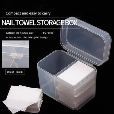 Cotton Pad Holder Dust-proof Multipurpose Transparent 2 Compartment Cotton Pad Dispenser for Vanity