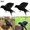Fake Crows Set of 2 Realistic Halloween Props for Themed Parties and Outdoor Displays Perfect for Scare Tactics