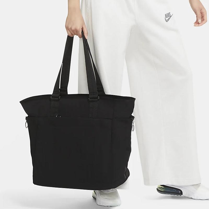 Nike One Luxe Large Capacity Training Small Logo Fabric Tote Bag Shopping Bag Gym Bag Yoga Bag Shoulder Bag Unisex Tote Bag Black CV0058-010