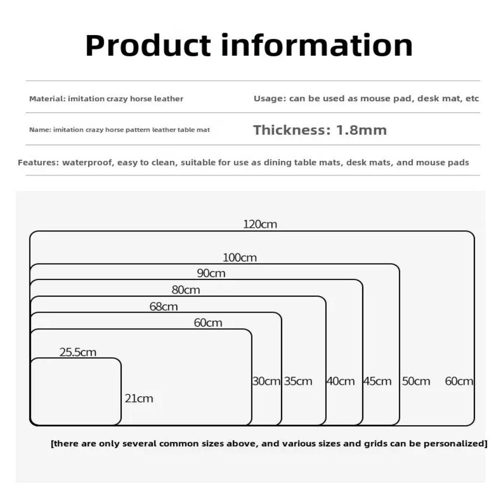 Leather Keyboard Mice Mat Non-slip Writing Pad Retro Table Protector  Home Office
