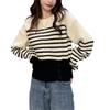 Chic Autumn and Winter Pullover Round Neck Thick Women's Knitwear All-match Loose Striped Long-sleeved Sweater Women
