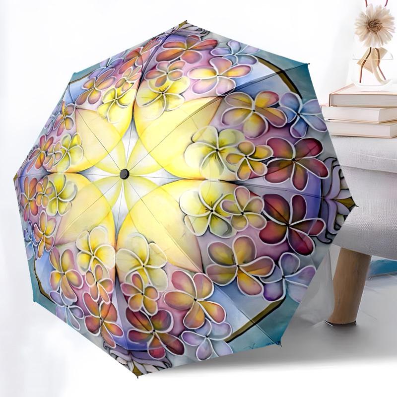 

1pc Floral Mandala Automatic Umbrella - Automatic Opening And Closing, Sturdy Iron Frame, Formal Occasions yy251018249