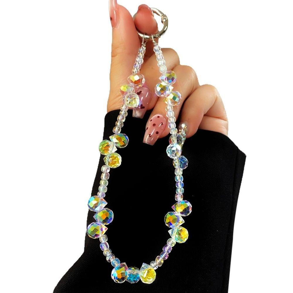 Hand-beaded Mobile Phone Lanyard Strap Crystal Car Keychain Fashion Phone Hand Rope