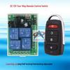 DC 12V Wireless 4-Way Remote Relay with Learning Code and Metal 4-Button Remote