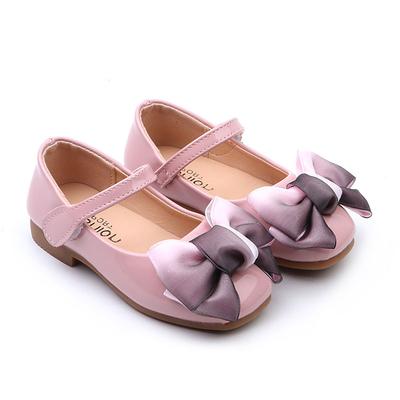 Girls Princess Shoes Spring Autumn Newest Style Big Bow Lowcut Soft Leather Shoes Kids Students Dress Dance Flat Shoes Size