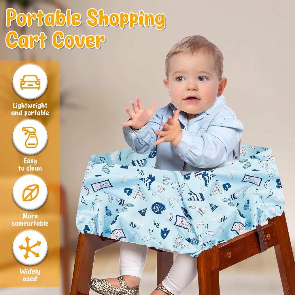 Baby Shopping Cart Seat Cover Children Highchair Cover Waterproof Polyester Anti-Dirty Baby Safety Seat Pad for Infant Toddler