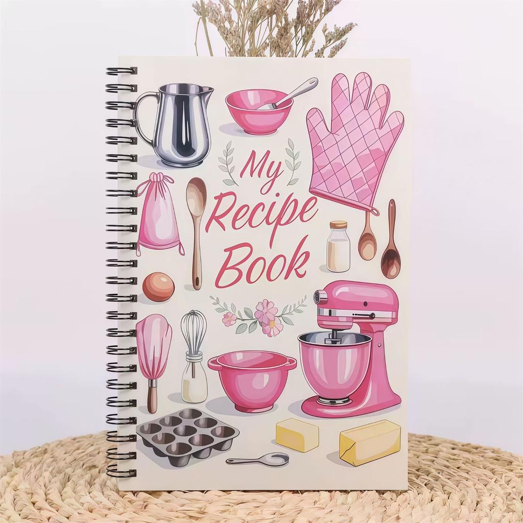 My Recipe Book, Diary, Kitchen Cooking Spiral Notebook, Glove Schedule