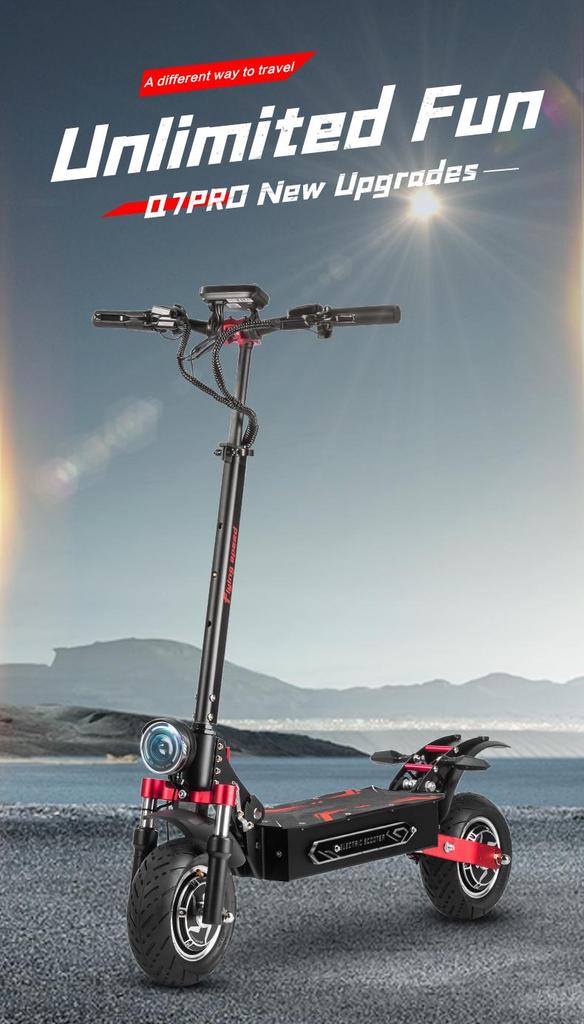 BOYUEDA Q7 Pro Max 1600W Dual Motor Electric Scooter - 70KM/H, 110KM Range, 10" Tires, Foldable Design