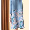 Women's High-end Temperament Summer Printing Crew Collar Dress Skirt Fashion Loose Plus Size Party Clothing Pleated Dresses