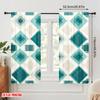 2pcs,2D Plane Printing Contemporary Curtains Geometric Mint Squares Versatile Fabric (without Rod) Art Deco Festive Perfect for