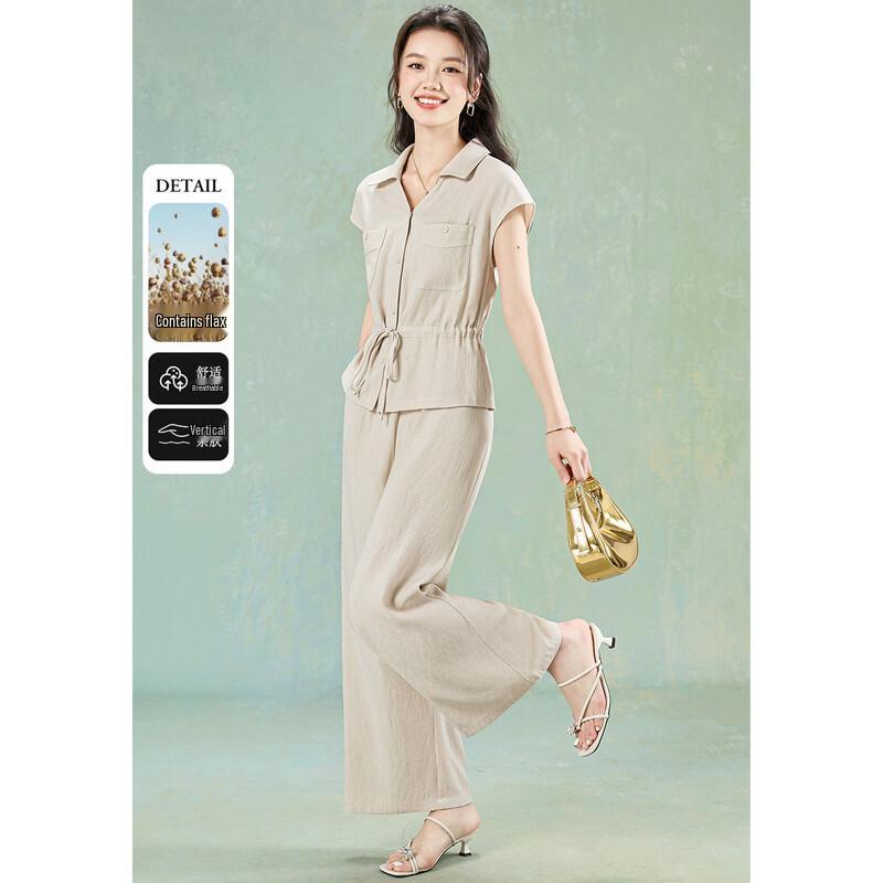 Relaxed Linen Blend Two-Piece Set XL
