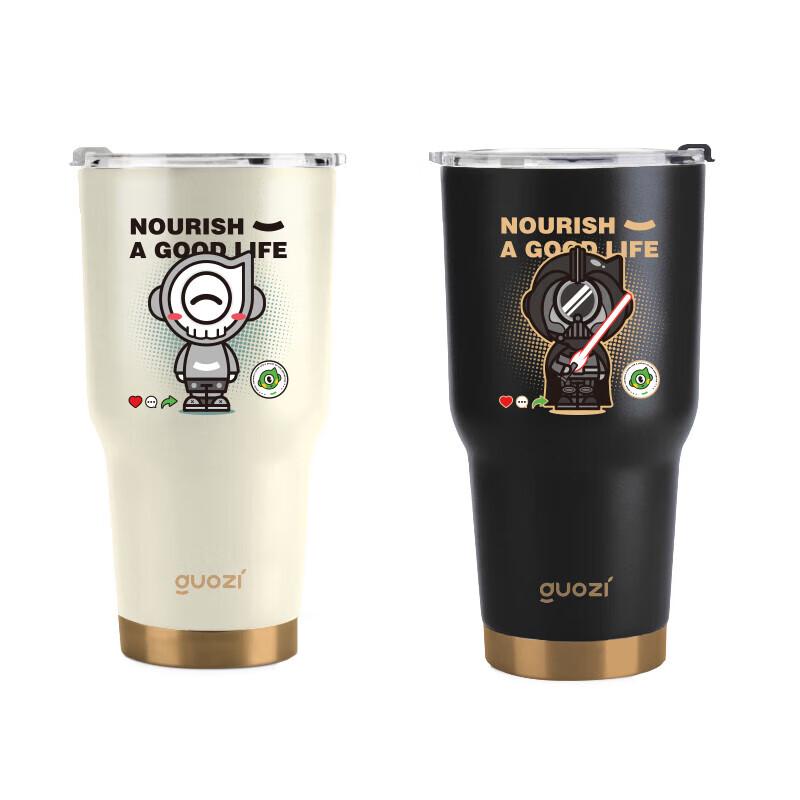 GUOZI 600ml 304 Stainless Steel Couple Insulated Mug Set