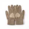Pure Cashmere Gloves for Women Love Color Block Jacquard All Inclusive Five Finger Gloves Warm Wrist Protecting Knitted Gloves