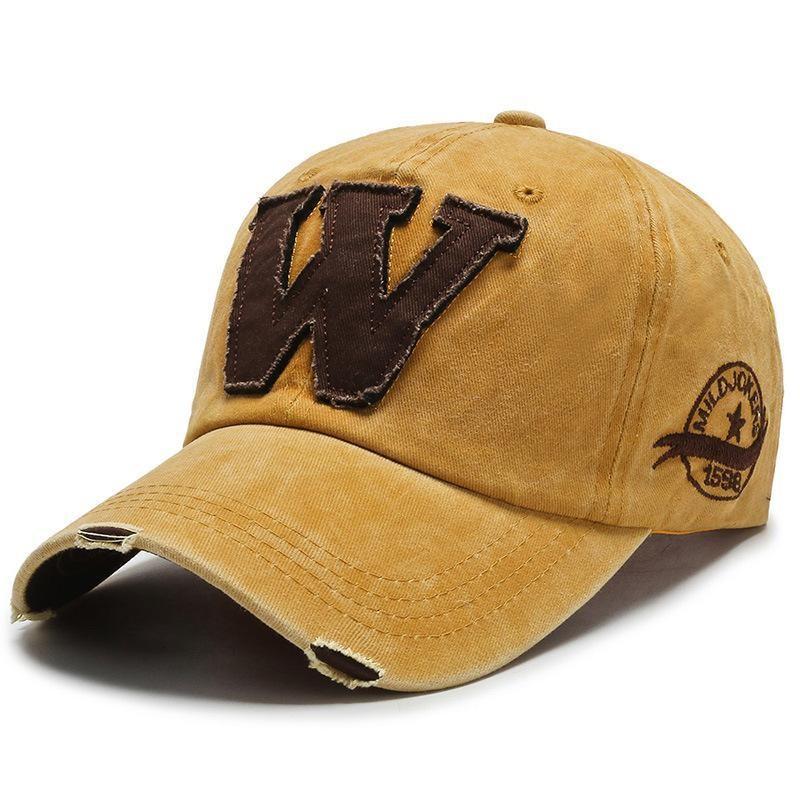 W Letter Baseball Cap Unisex Denim Outdoor Sun Protection Adjustable Gift Hat