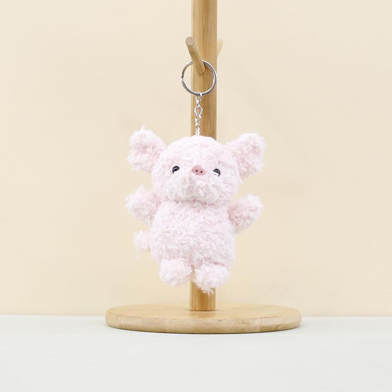 

Pig Plush Sweet Keychain Cartoon Doll Soft Coral Fleece Piggy Key Ring Children For