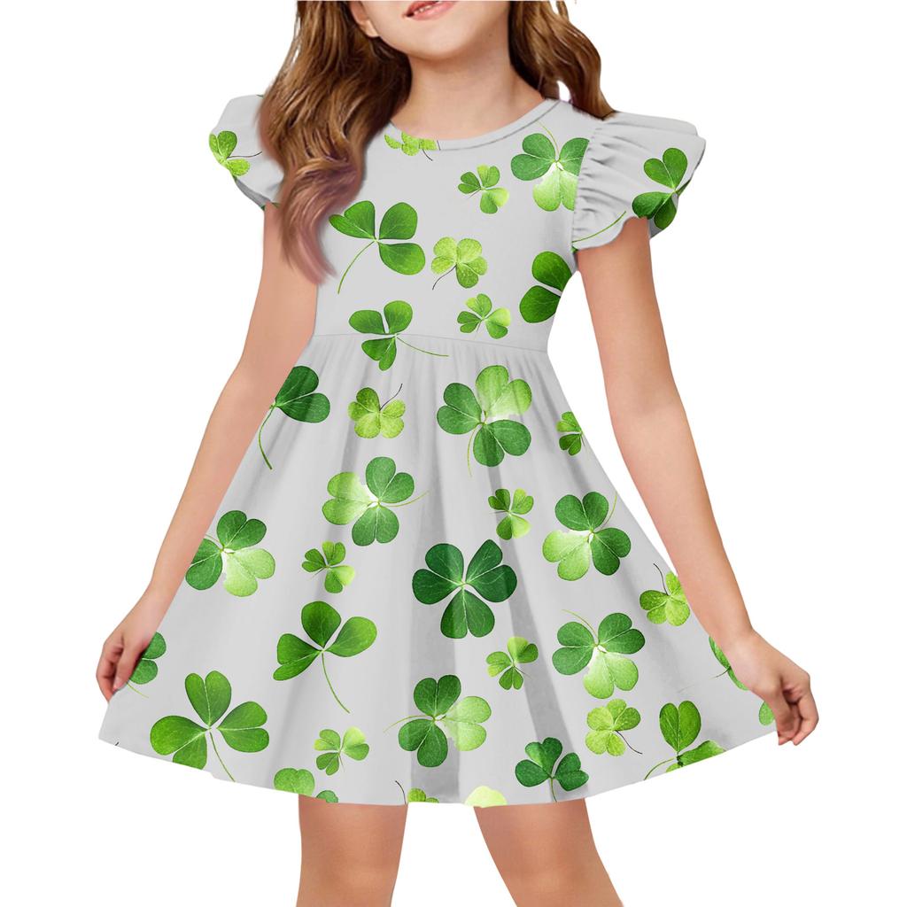 Letnia Sukienka Księżniczki dla Dziewczynek - Sukienka T-shirtowa o Kroju A. dzień Patryka