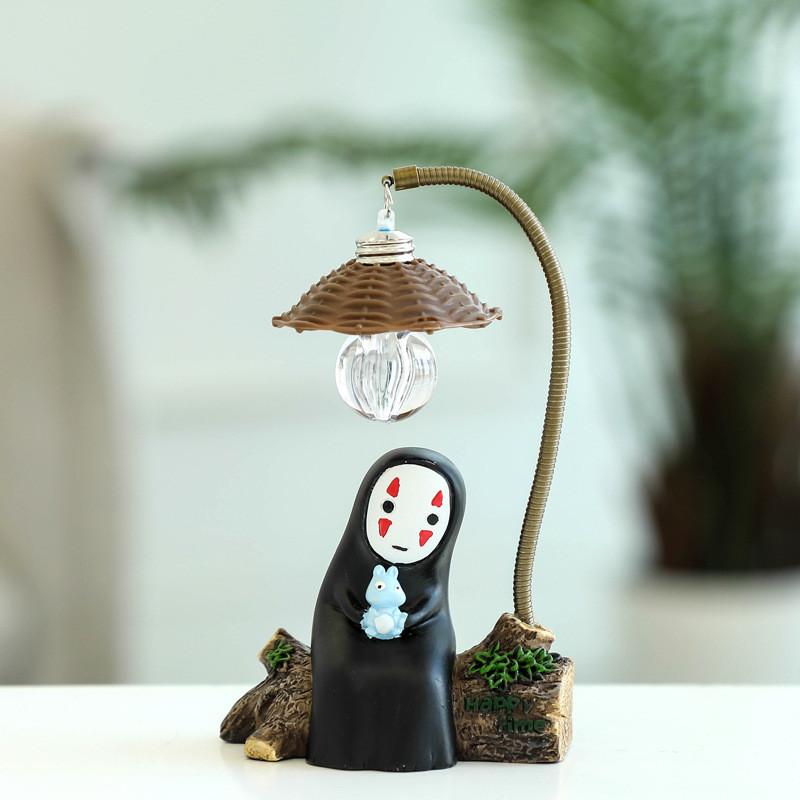 Totoro Neighbor My No Face Man Night Lamp Resin Cartoon Figurine Light Gift
