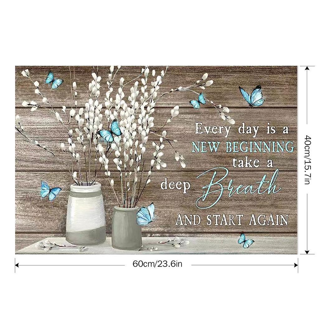 1Pcs Frameless Flower And Butterfly Canvas Painting Plant Posters And Prints For Living Room Bedroom, Wall Art Pictures, Home Decor
