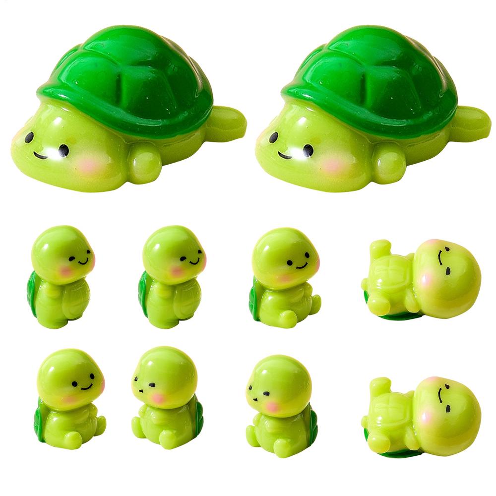 Tiny Turtle 10 Piece Resin Miniature Toys Little Turtles Mini For Cake Fairy Garden Potted Plants Birthday Party Home