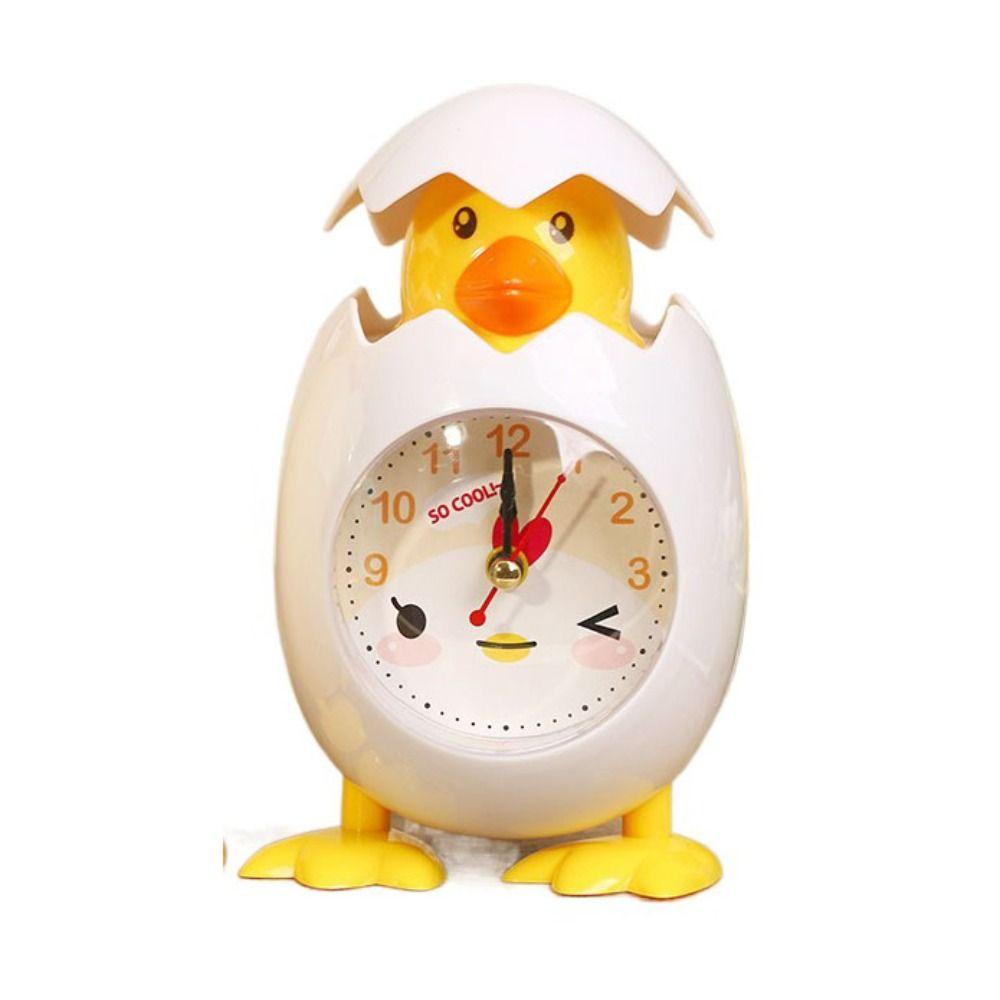 Cartoon Eggshell Alarm Clock Plastic Mini Clock Creative Bell Alarm Clocks  Bedside