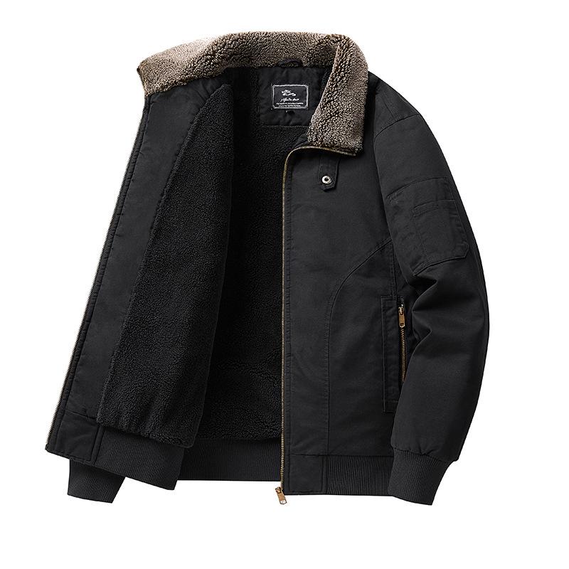 

Чоловіча пілотська куртка з чистої бавовни 2024 року - Бейсбольна форма у військовому стилі L чорний