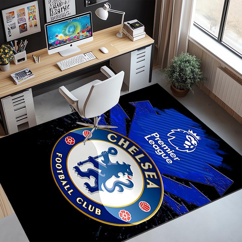 Football Club F.C Pattern Rug, Indoor/Outdoor Mat, for Picnic, Gameroom, Bedroom, Office, Living Room, Home Decor Carpet, Birthday Gift