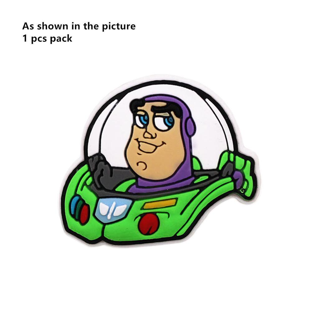 1pcs Cartoon PVC  Shoe Charms Clog Sandals Buckle Decorations Shoe Accessories Buzz Lightyear Unisex Boys Girls Gift