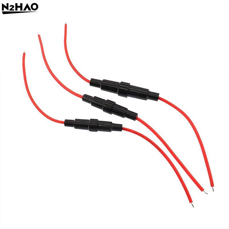 1/10Pc 20AWG Copper GlassFuse Holder ScrewType 5X20mm With 20AWG Wire Cable Fuse Casing 250V 5*20mm 6*30mm Fuses Boxes Fuse Tube