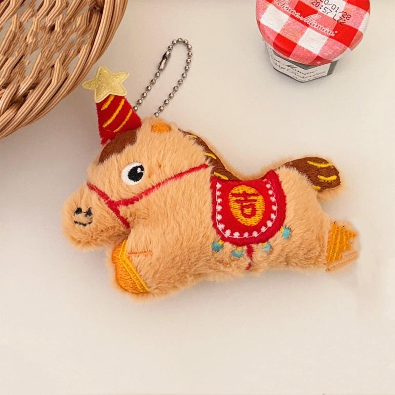 

Creative Cartoon Pony Plush Doll Pendant Cute Auspicious Doll Keychain Backpack Decoration Hanging Ornament Accessories Gift A1