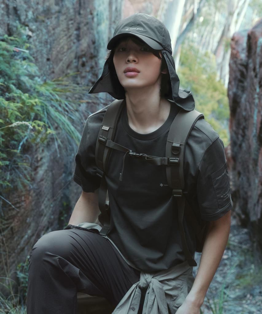 SNOWPEAK APPAREL Aerocool Woven Patch Short Sleeve T-Shirt (S26Mmfts28) Dark Khaki