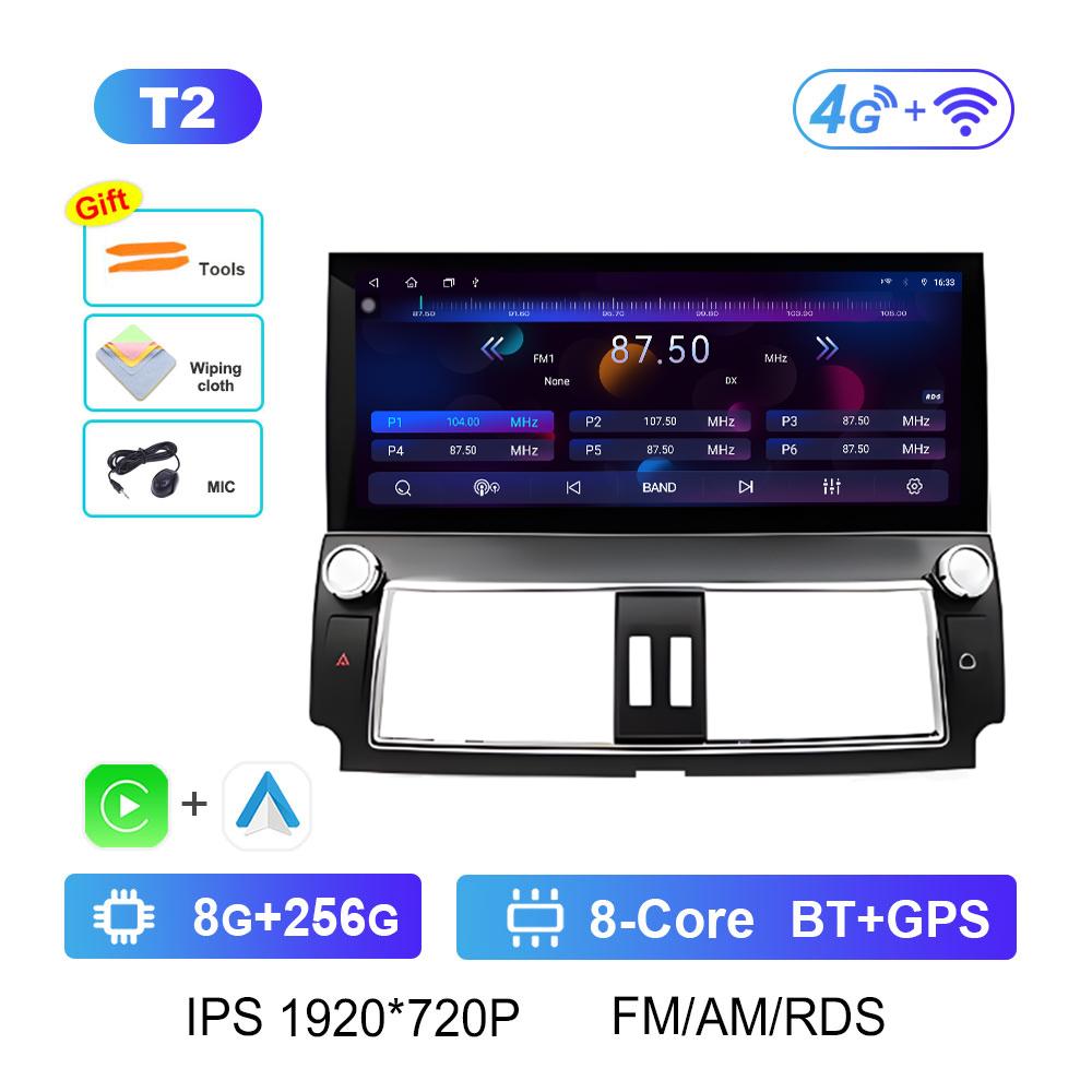 For Toyota Prado 2014 GPS Navigation Android Intelligent System Car Multimedia Video Radio Player Wireless Carplay Touch Screen