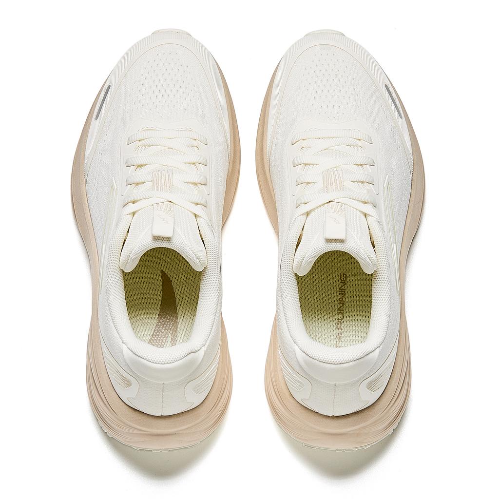 Anta Cushioned Height Increase Wear-Resistant Lightweight Breathable Low-Top Casual Running Shoes Women's White