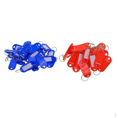 100 Stück wasserdichte Kunststoff-Schlüsselanhänger, Gepäckanhänger, Ringe, Etiketten, 50 x 65 mm