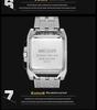 MEGIR Men's Sports Outdoor Stainless Steel Square Watch, 2018 Edition
