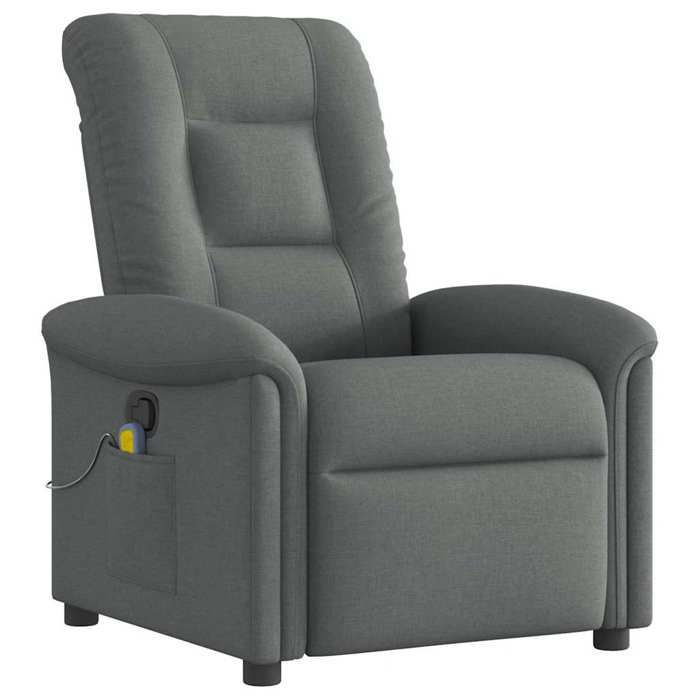 VidaXL Fauteuil de massage inclinable Gris foncé Tissu, fauteuil de massage, fauteuil, fauteuil canapé, fauteuil de bureau 4015627