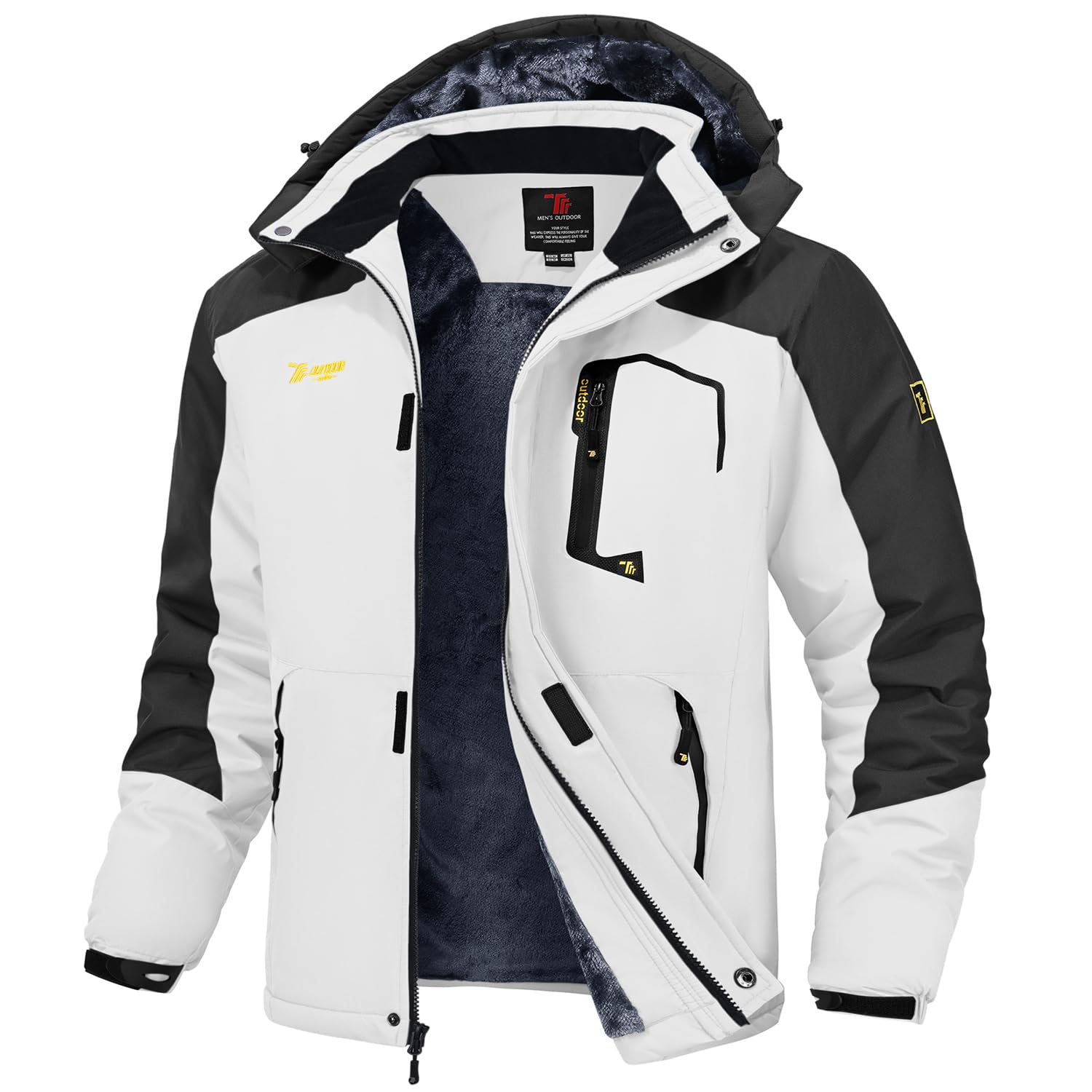 

Ветрозащитная и холодостойкая куртка Gopuune для и работы, горного туризма и кемпинга, мужская куртка на флисовой подкладке для пешего туризма, мотоцикла, сноубординга, носки, белый