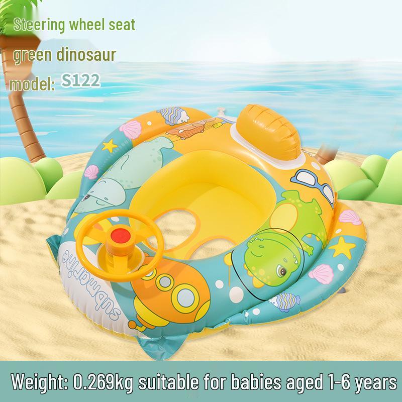 Bouée gonflable pour enfants en forme d'avion avec volant et klaxon