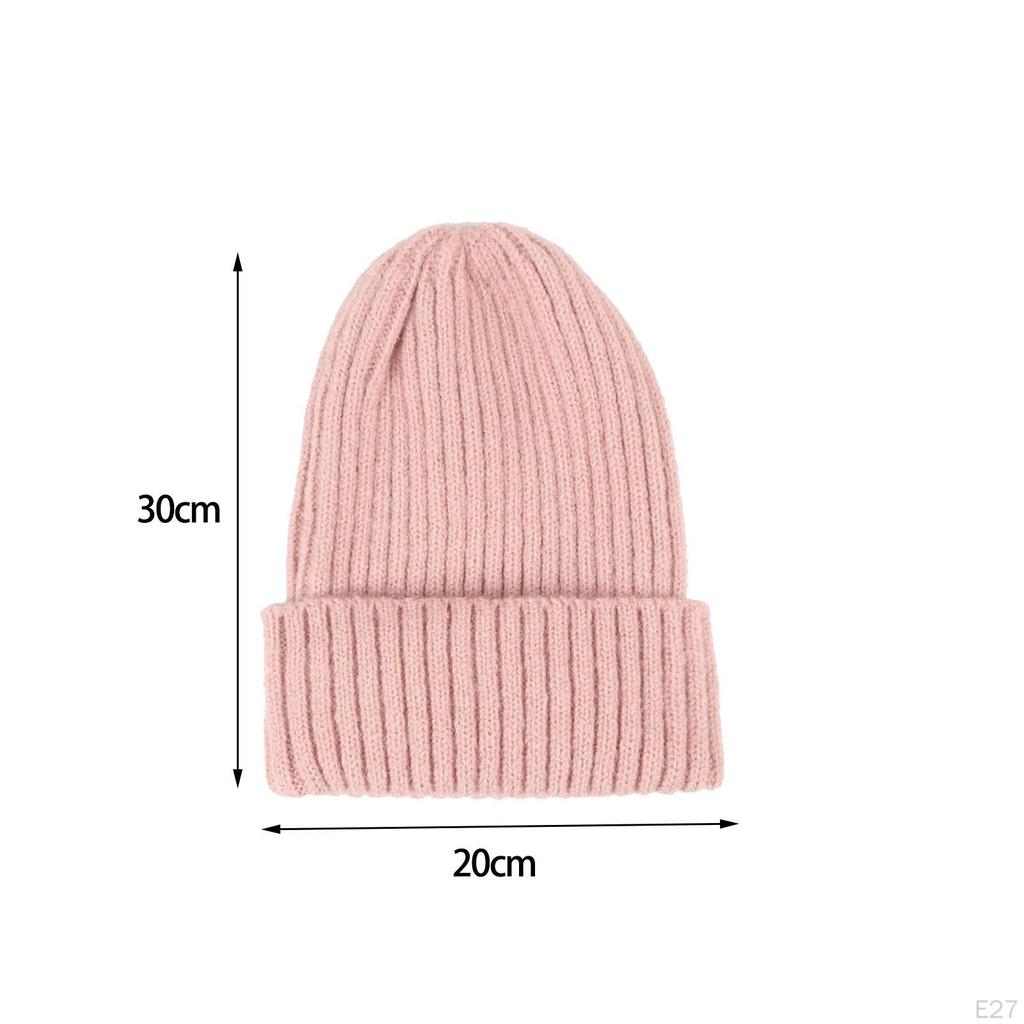 Knitted Winter Hat Beanie Soft Roll Up Edge Hats for Casual and Formal Occassion, a Size