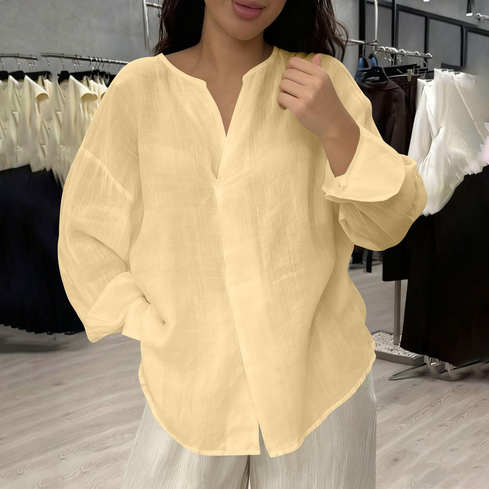 

Women s Fashionable Casual -color Top XL жовтий