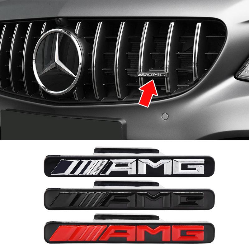 

Car Hood Front Grill Emblem Logo Sticker Badge for Mercedes Benz AMG GLA GLC GLE GLS GT C E G Class W177 W210 W211 E53 G63 GT black