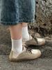 Vintage Suede Mesh Sneakers for Women Breathable Lightweight Casual Lace-Up Shoes with Rubber Sole