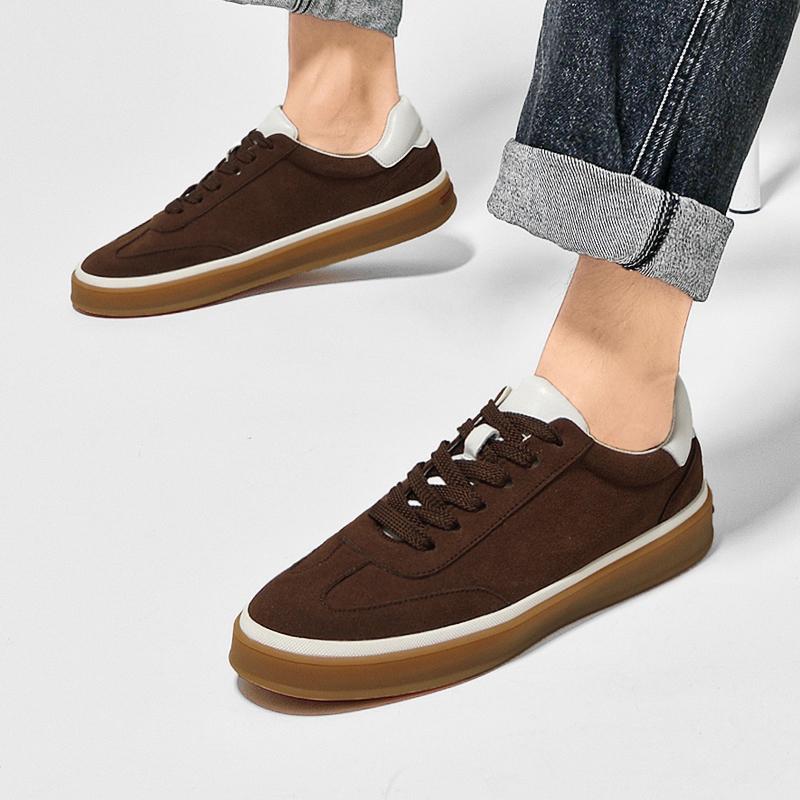 Fashion Classic Retro Style Cow Suede Men's Casual Board Shoes Brand Comfort Travel Commuting Shoes Quality Sole Anti Slip Sports Shoes