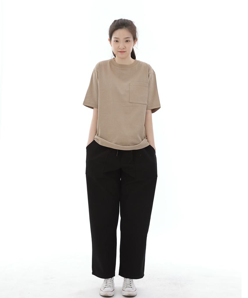 Seinteukeulu Wide Ankle Drop Fatigue Pants Waf-319 Black