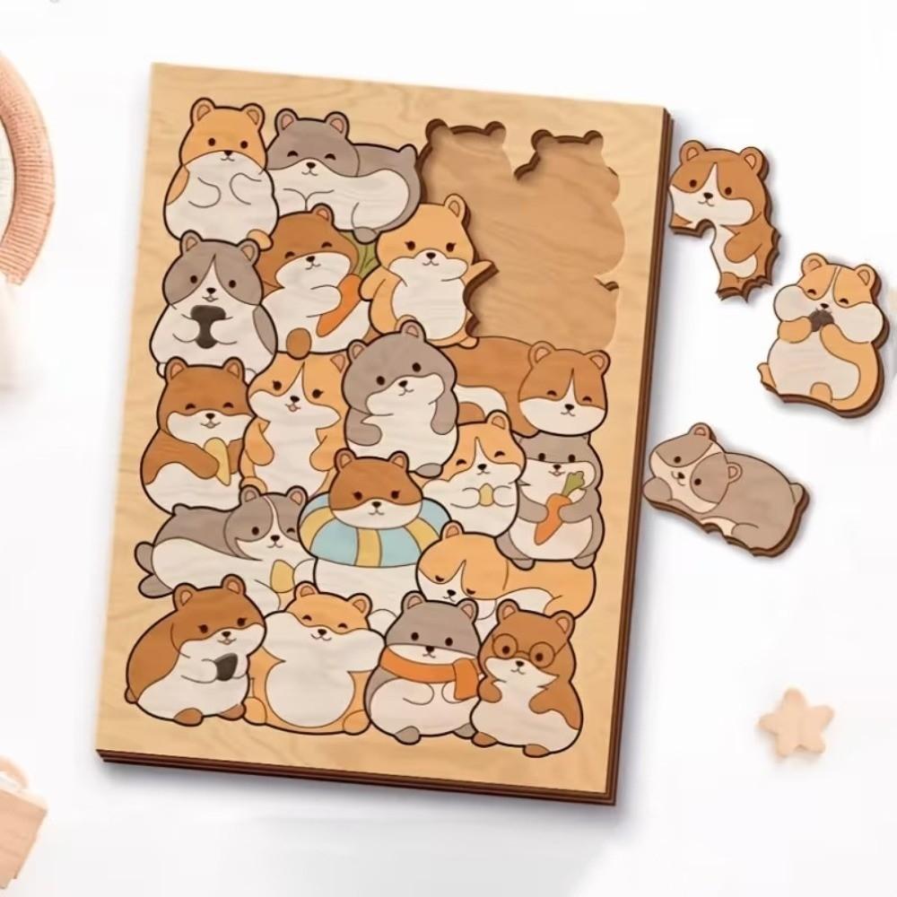 Tabletop Decoration Wooden Stacking Animal Puzzle Educational Learning Toys