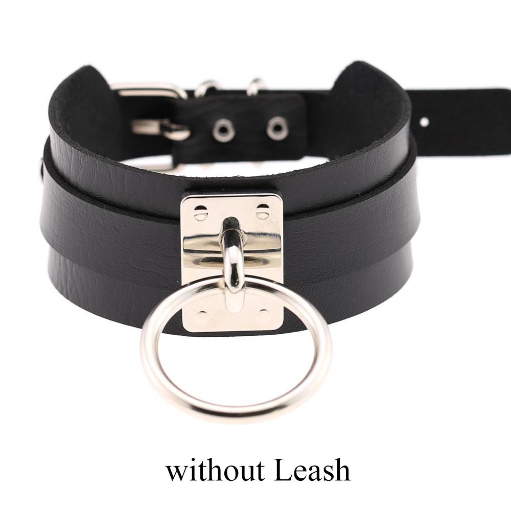 Chain Leash Choker Collar for Women Alt Fashion Leather Chocker Sexy Costume Jewelry Halloween Cosplay Accessories
