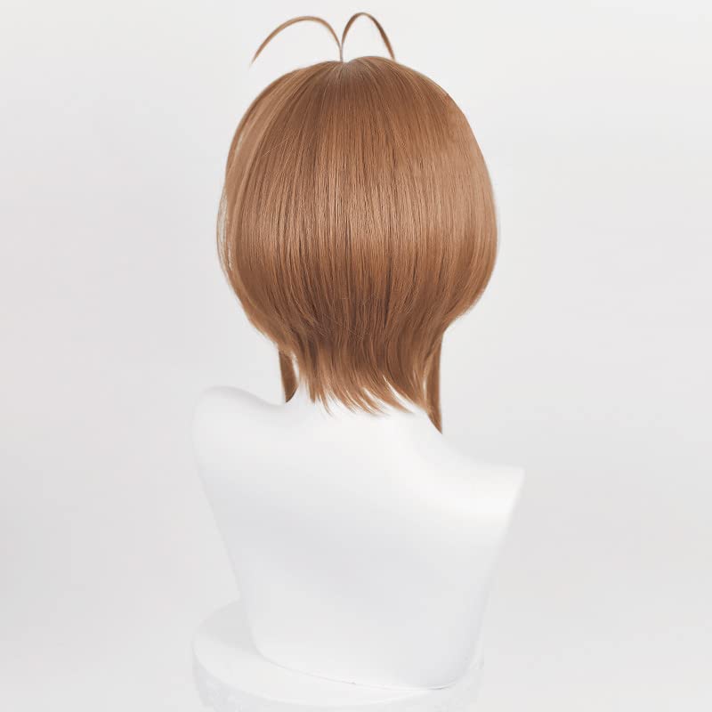 Sakura Kinomoto Cosplay Wig, Brown, Heat-Resistant, Perfect for Cosplay, Photoshoots, and Festivals (A) Free