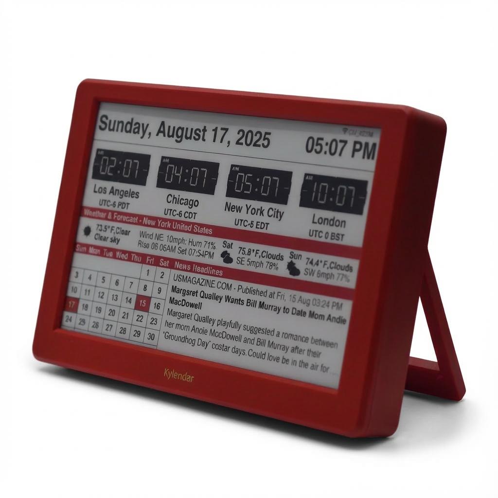 7" E-Paper Smart Calendar Christmas Gift Family Medication Reminder Messages World Clock Daily Routine WiFi Digital Display