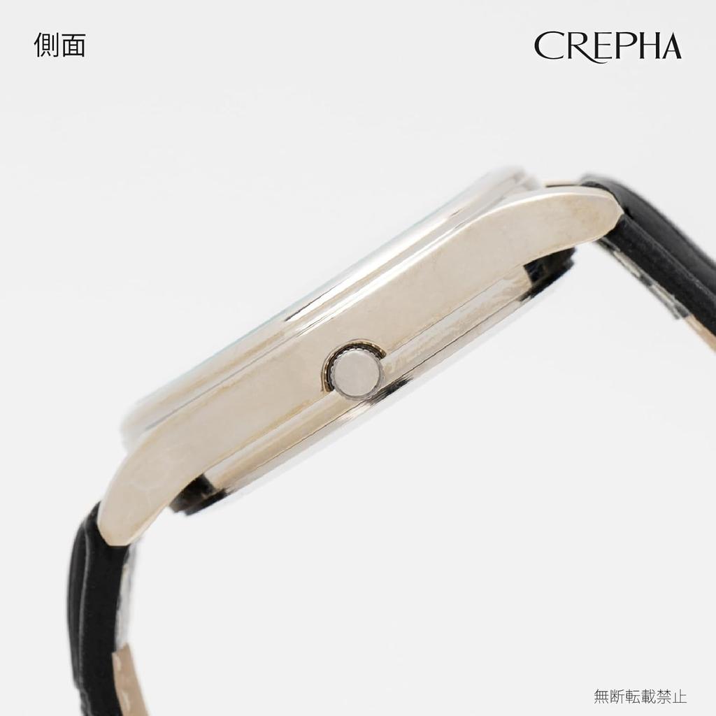 [Clefer] Analogue Men's Waterproof Wristwatch with Leather Strap, Black TE-AM242-WTS