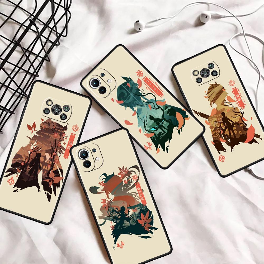 Etui do Xiaomi Mi Poco X3 X4 NFC M3 Mi 11 11T 10 T 9T 12 9 10T Lite Silikonowe etui na telefon Anime Genshin Impact Cute