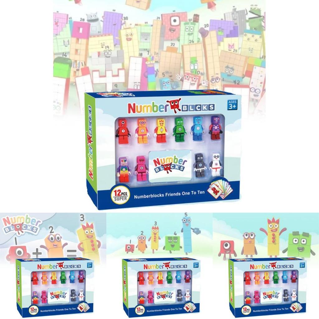 Unique My World Number Blocks With Character Cards Fun Educational Building Set